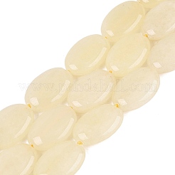 Teñidos naturales blancas abalorios de jade hebras&nbsp;G-N370-01A-17