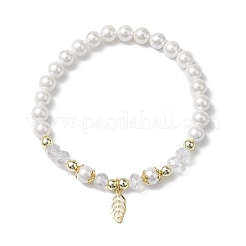 Braccialetti elasticizzati con perline di conchiglia rotonde da 6 mm&nbsp;BJEW-JB10672
