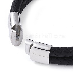 Mehrsträngige Armbänder aus Lederband mit runden Perlen und gemischten Steinen&nbsp;BJEW-A009-10P