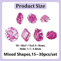 Fuchsia transparente Acrylperlen&nbsp;TACR-AR0001-28