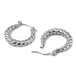 Pendientes de aro con forma de lágrima retorcida de acero inoxidable 304 que no se deslustran para mujer&nbsp;EJEW-I284-10P