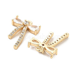 Pendenti in zirconi cubici trasparenti in micro pavè di ottone&nbsp;KK-C054-23G