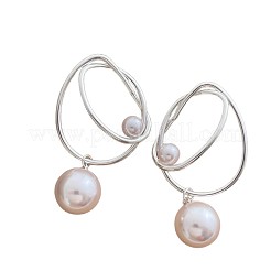 Ohrstecker mit Imitationsperlen aus einer Legierung für Damen&nbsp;WG5EBAF-01