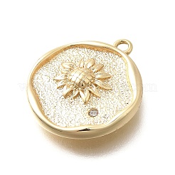 Pendentifs avec zircon cubiques à micro-pavés en laiton&nbsp;KK-Q035-16A-G