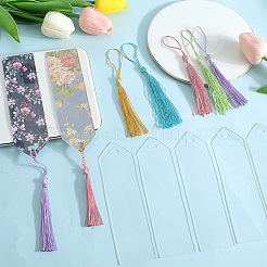 Kits para hacer marcapáginas DIY. Con decoración de borlas de acrílico transparente y poliéster.&nbsp;DIY-SP0001-92C