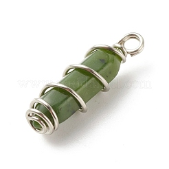 Colgantes de jade natural del sur de China con doble punta.&nbsp;PALLOY-JF01686-01