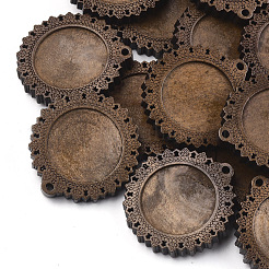 Hölzerne Anhänger Cabochon Fassungen&nbsp;WOOD-S044-17A