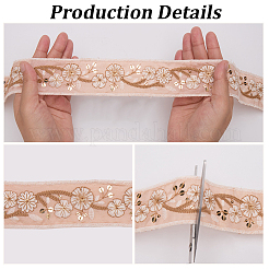 5 Yards besticktes Polyesterband&nbsp;DIY-CY0001-82A