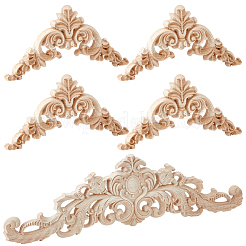 5 cabochon triangulaire en bois sculpté pour applique artisanale&nbsp;AJEW-GF0013-62