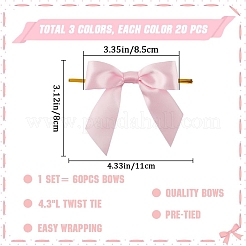60 Stück 3 Farben Polyester-Schleife&nbsp;DIY-CP0011-48