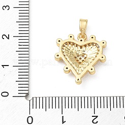 Pendentifs en laiton micro pavé de zircone cubique transparent pour la saint-valentin&nbsp;KK-F939-01B-G