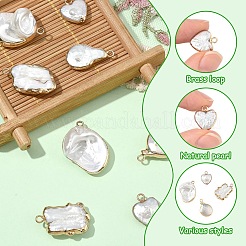 2 Stück barocke Anhänger aus natürlicher Keshi-Perle&nbsp;PEAR-YW0001-11