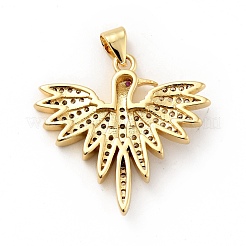 Placage de crémaillère en laiton micro pavé pendentifs en zircone cubique claire&nbsp;ZIRC-F129-45G