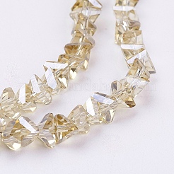 Chapelets de perles en verre électroplaqué&nbsp;EGLA-J145-6mm-PL05