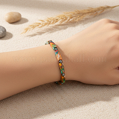 Bracelets ajustables en perles cubiques tressées de jaspe impérial naturel teint&nbsp;SW5037