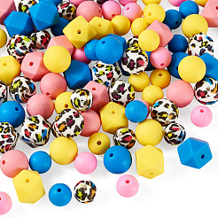 96 pièces 12 styles de perles de silicone écologiques de qualité alimentaire&nbsp;SIL-TA0003-54