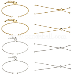 10 bracelet coulissant en laiton ajustable bicolore pour la fabrication&nbsp;MAK-BBC0001-33B