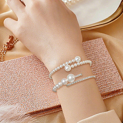 4 Stück 2 Stile Legierung Harz offene Manschette Armreifen für Frauen&nbsp;BJEW-GO0002-19