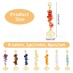 8 Stück 8 Stile Edelstein-Anhängerdekorationen&nbsp;HJEW-FH00002