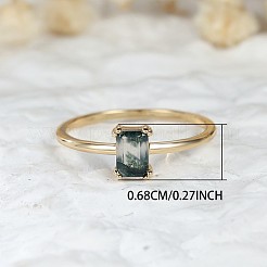 Fingerringe aus Messing und Moosachat für Damen&nbsp;FS-WGD1EDF-05