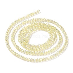 Chapelets de perles en verre transparent électrolytique&nbsp;GLAA-H021-01A-FR04