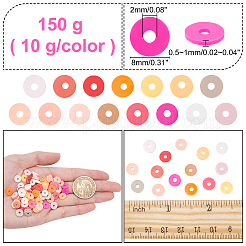 150g 15 Farben handgemachte Polymertonperlen&nbsp;CLAY-AR0001-13