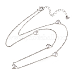 Colliers à pendentif cœur en acier inoxydable 304 avec chaîne torsadée pour femmes&nbsp;SA-D001-05P