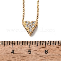 304 Edelstahl Kristall Strass Anhänger Kabelkette Halsketten für Frauen&nbsp;NJEW-C062-01A-G