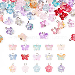 60 Stück 15 Stile transparente Glasanhänger&nbsp;FIND-TA0004-51