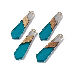 Pendentifs en résine transparente et bois de noyer&nbsp;RESI-M027-10D