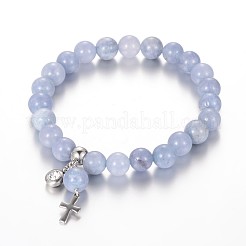 Natürlichen gemischten Stein Perlen Stretch-Charme Armbänder&nbsp;BJEW-JB01956