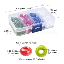 160 Stück 8 Stil undurchsichtige und transparente Farben runde Glasperlen&nbsp;SEED-YW0002-05