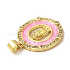 Pendenti con placcatura in ottone smaltato con zirconi trasparenti&nbsp;KK-Q771-08G