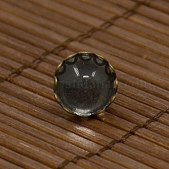 9.5~10x5~6 cabochons mm dôme de verre transparent et les accessoires oreille de goujon en laiton de bronze antiques pour image bricolage boucles d'oreille&nbsp;DIY-X0178-AB