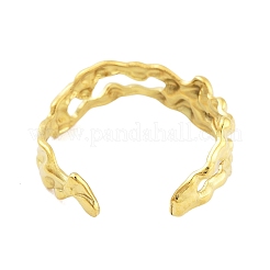 Anillos de puño abiertos de acero inoxidable 304 chapados en oro real de 18k para mujer&nbsp;LS-RJEW-B061-01G-06