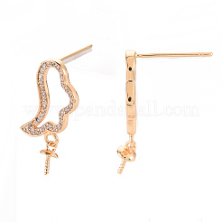 Minuteria in ottone con micro pavé di zirconi chiari&nbsp;LS-KK-T062-233G-NF