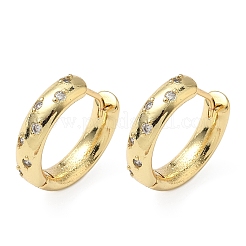 Orecchini a cerchio in ottone con zirconi cubici chiari micro pavè&nbsp;EJEW-A132-17G