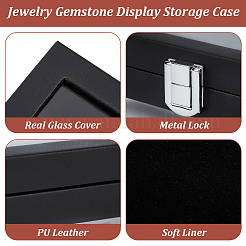 Rechteckige Aufbewahrungsbox für lose Diamanten aus PU-Leder für Schmuck&nbsp;CON-WH0094-45B