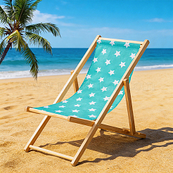 1 chaise en tissu polycoton à motif d'étoiles&nbsp;AJEW-GF0015-38E