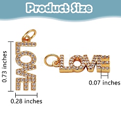 Ciondoli in ottone con micro pavé di zirconi trasparenti da 5 pezzo&nbsp;ZIRC-SZ0002-02