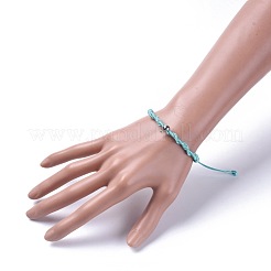 Pulseras de cuentas trenzadas de poliéster encerado coreano unisex ajustables&nbsp;BJEW-JB04669-05