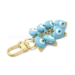 Cuore con decorazioni pendenti in resina malocchio&nbsp;HJEW-JM01089