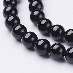 Hebras de cuentas redondas de ónix negro natural&nbsp;GSR6mmC097