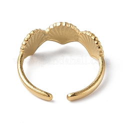Ionenplattierung (IP) 304 Edelstahl Shell offener Manschettenring für Frauen&nbsp;RJEW-C046-04G