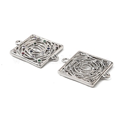 Messing Micro Pave bunte Zirkonia Hohlverbinder Charms&nbsp;KK-K351-58B-P