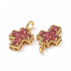 Pendenti in zirconi cubici trasparenti in micro pavè di ottone&nbsp;ZIRC-F135-24G-B
