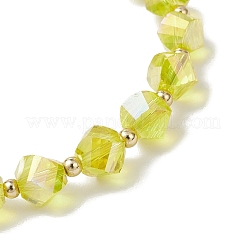 2 bracciale elastico con perline di vetro trasparenti placcate galvanicamente per uomo e donna&nbsp;BJEW-JB12237