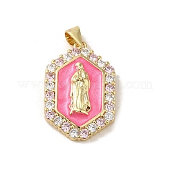 Pendentifs en laiton émaillé et zircone cubique&nbsp;KK-S366-04G
