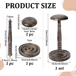 Porta cappelli a forma di cupola in legno&nbsp;AJEW-WH0609-778A