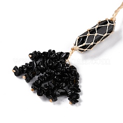 Natürlicher obsidian reiki heilender wandbehang anhänger&nbsp;HJEW-C005-01I